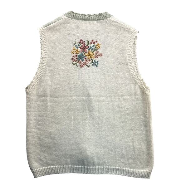 Marisa Christina Vintage Country Plaid Floral Button Up Sweater Vest Women XL - Picture 7 of 10